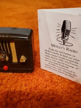 American Girl Brown Vintage Style Toy Radio with Red Button